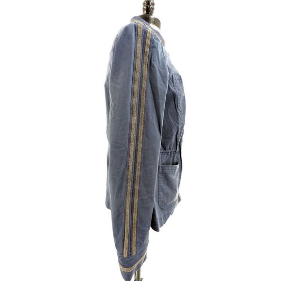 Boden Women Blue Long Sleeve Cotton Blend Military Jacket Size 6 - Picture 6 of 15